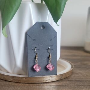 Pink Dice Earrings